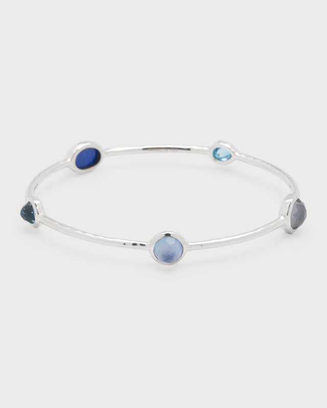 5-Stone Bangle Bracelet in Sterling Silver